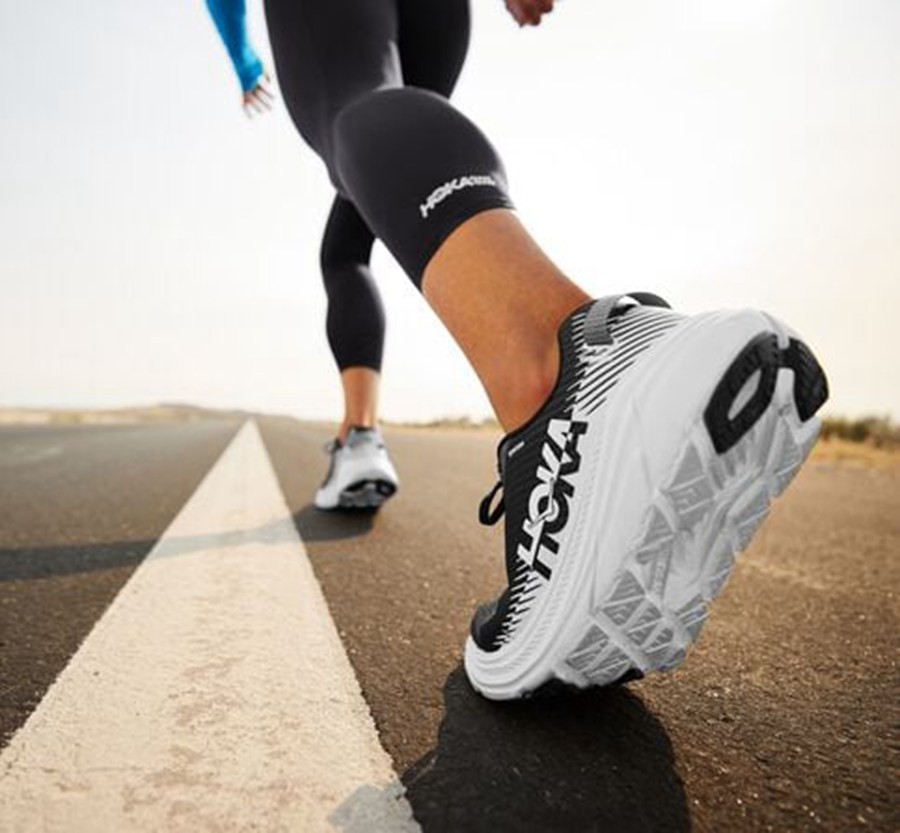 Hoka One One Womens Running Shoes - Rincon 2 - Black/White - BXYT08126